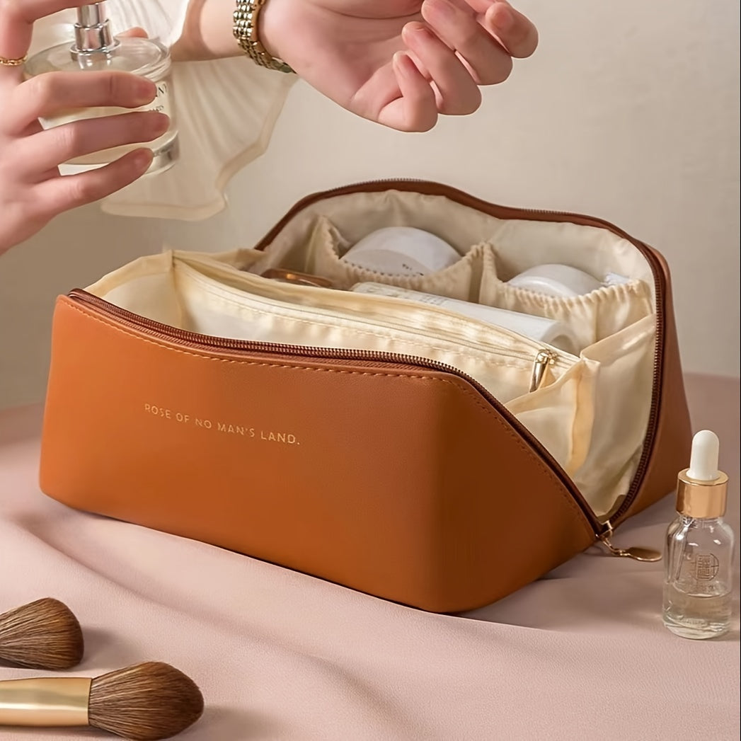 Minimalist Zipper Makeup Bag Solid Cosmetic Bag