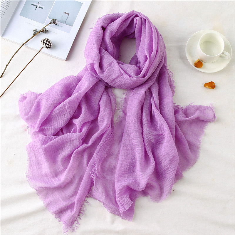 Plain Hijab Caps Scarf Polyester Wrap Elastic Shawls Soft Headband Snood