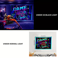 Fluorescent UV Light Tapestry Wall Hanging - Game Night Party Design