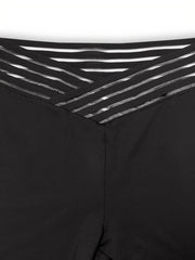  Solid Cross Waist High Rise Tapered Leg Trousers