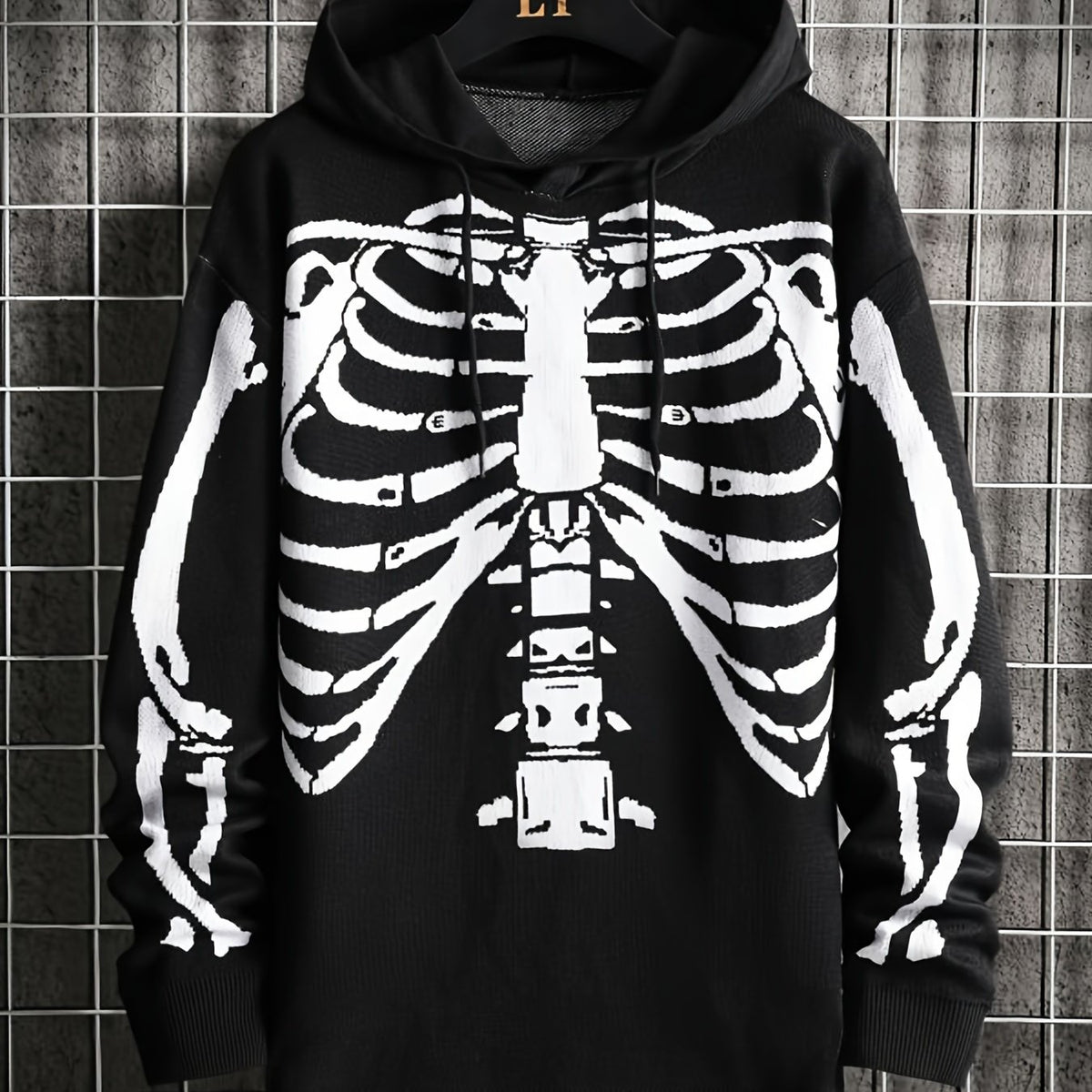Youth Men's Hooded Skull Print Sweater