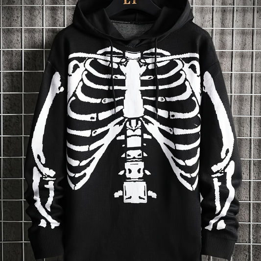 Youth Men's Hooded Skull Print Sweater
