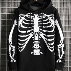 Youth Men's Hooded Skull Print Sweater