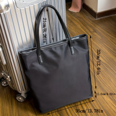 Minimalist Nylon Tote Bag Large Capacity Shoulder Bag Casual Laptop Handbag