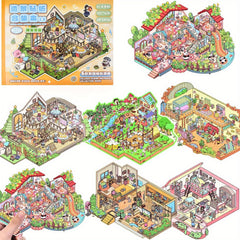 17pcs Landscape Sticker Collection Book DIY Scrapbook Decal