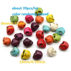 Turquoise Howlite Skull Beads 6mm-10mm for Custom Jewelry Making