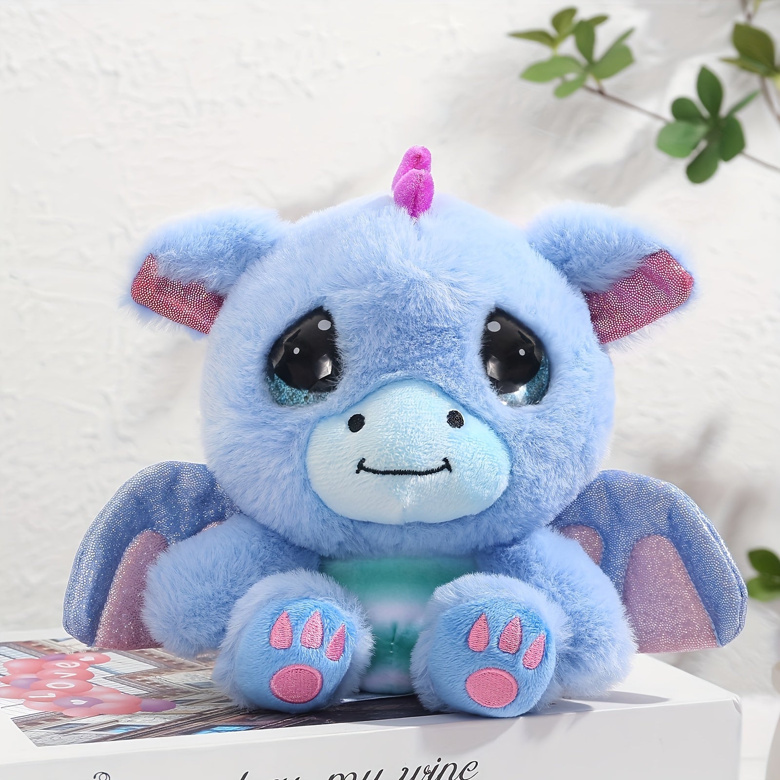 7 Inch Flying Dragon Plush Toy with Expressive Eyes Soft Polyester Fabric