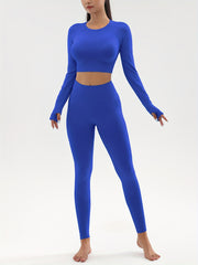2pcs Yoga Set Quick Drying Top & Butt Lifting Leggings Women's Activewear