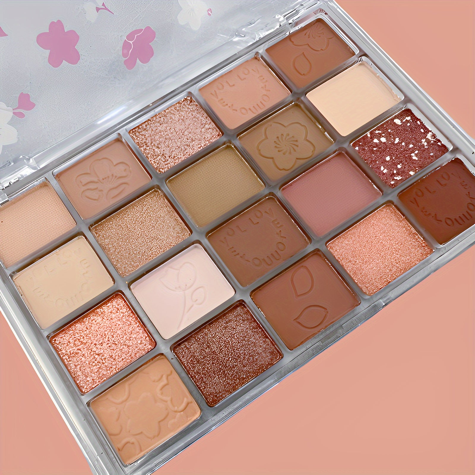 20 Shade Pearly Matte Eyeshadow Palette, Brown Milk Tea Tone