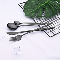 24pcs Stainless Steel Cutlery Set Fork Spoon Tableware Set Dinnerware Set
