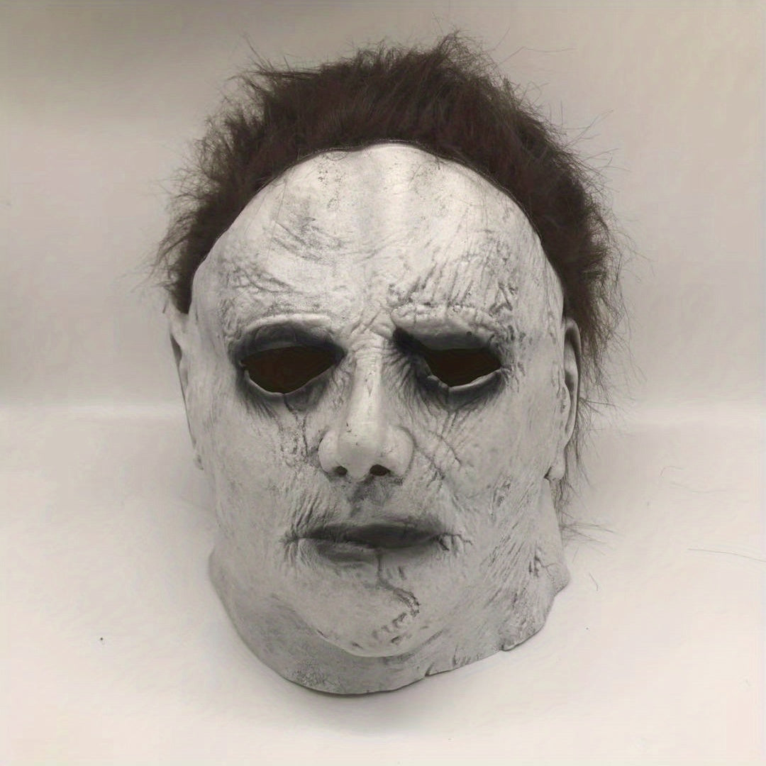 Halloween Latex Gray Mask Horror Headgear Party Prop