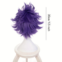 Anime Cosplay Wig Purple Spiky Short Hair Halloween Party Role Play Wigs