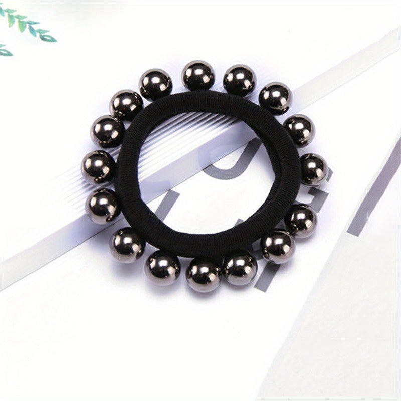 2pcs Pearl Hair Rope Head Accessories