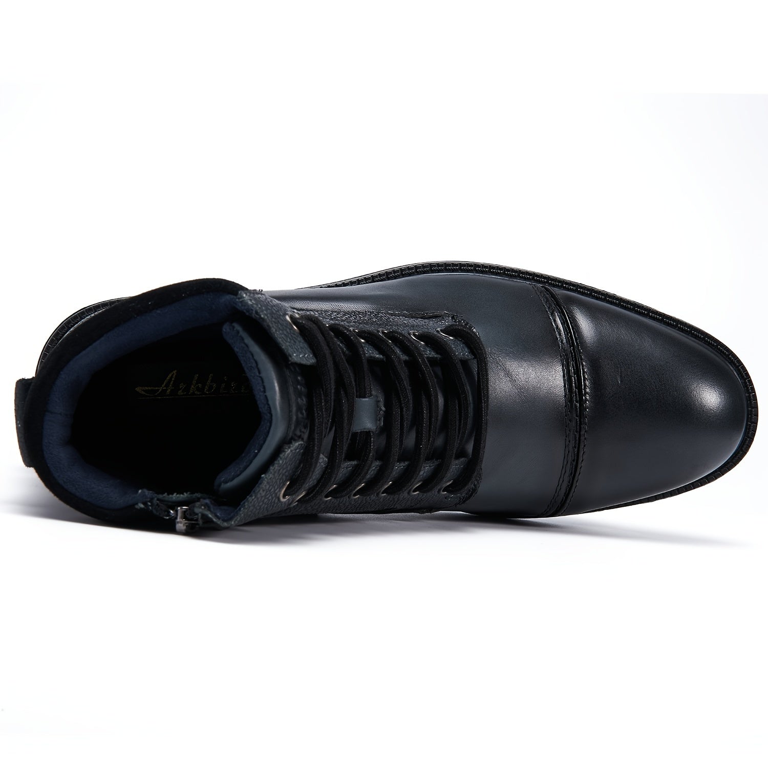 Men's High Top Zipper Boots Pointed Toe Formal Shoes