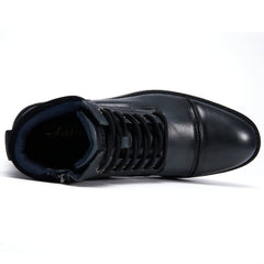 Men's High Top Zipper Boots Pointed Toe Formal Shoes