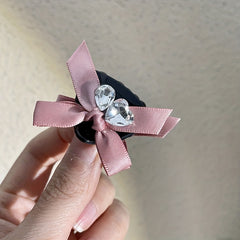 Crystal Bow Hair Claw Mini Hair Clip Accessories