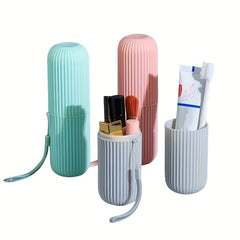 Portable Outdoor Toothbrush Box Set with Mouthwash Cup for Travel
