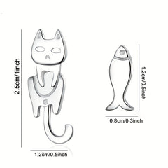 Cat Fish Stud Earrings Funny Ear Jewelry Accessories