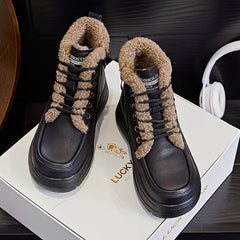 Women's Thermal Snow Boots Thick Sole Height Increasing Chunky Boots