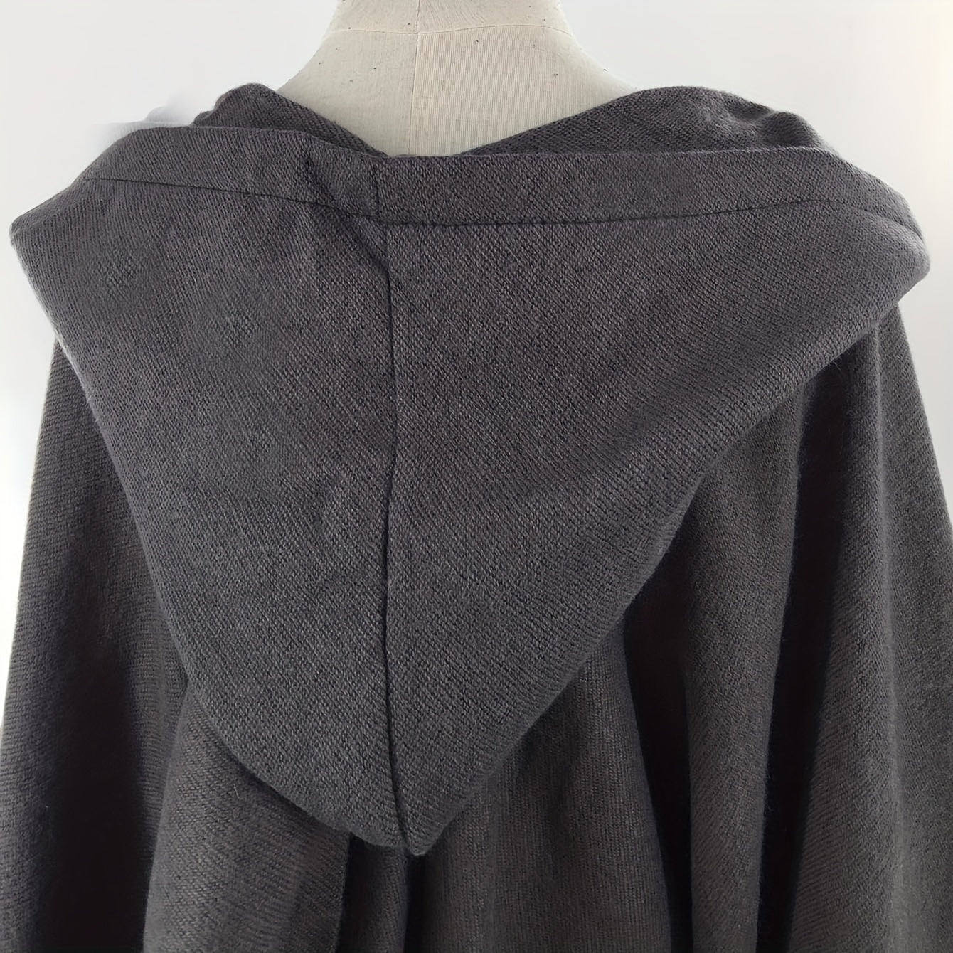 Oversized Hoodie Scarf Shawl Solid Classic Stripe Print Tassel Warm Cape