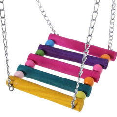 Colorful Hanging Hammock Swing for Pet Birds - Fun and Exercise