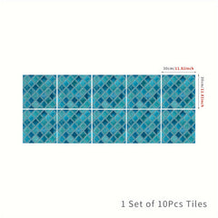 10pcs Moroccan Floral Pattern Peel And Stick Floor Tile Sticker 0.7mm Thickness