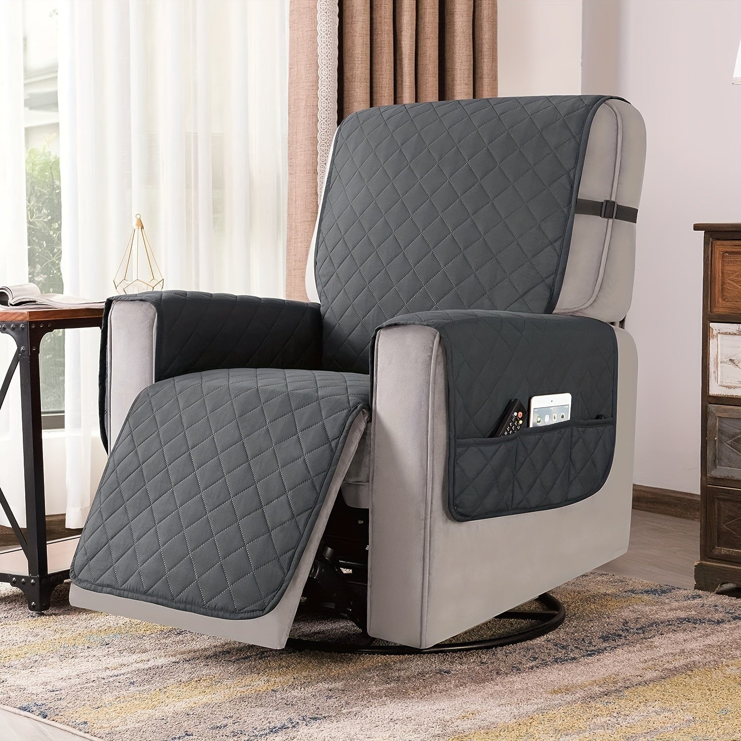 Non Slip Recliner Chair Slipcover Pet Cover With Elastic Straps Washable