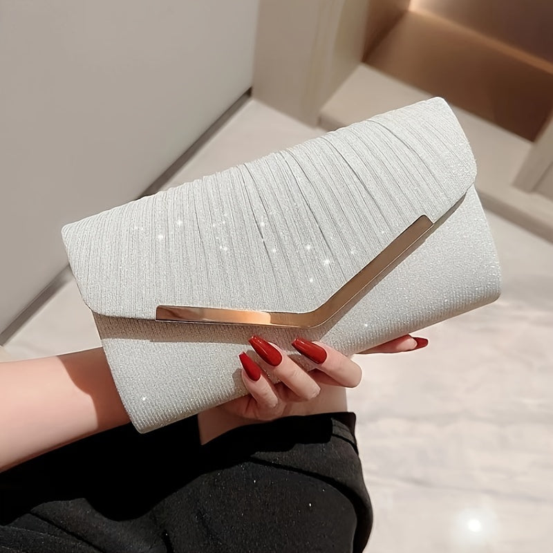 Diamond Pattern Clutch for Women Magnetic Closure Perfect for Evening