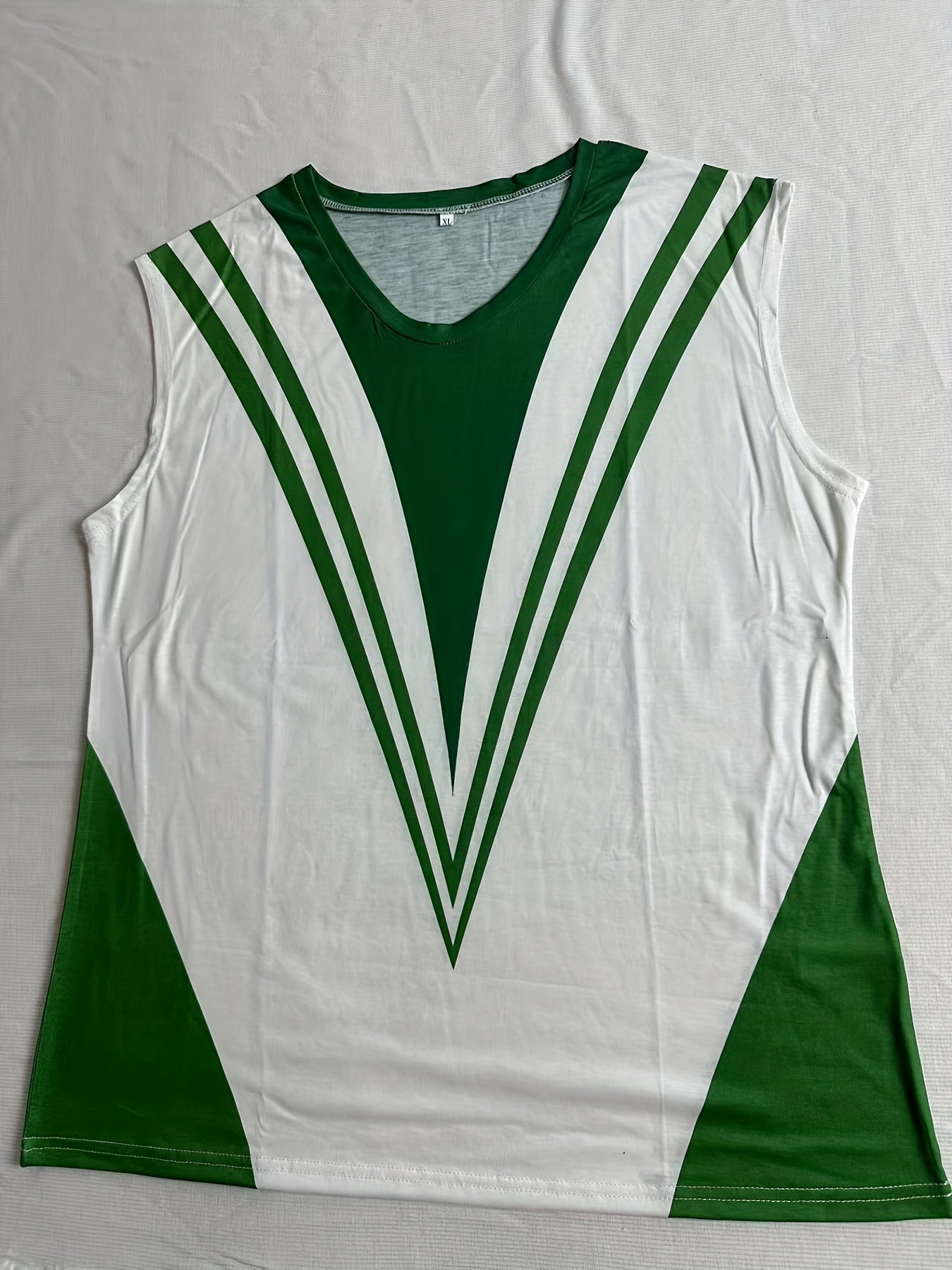  Colorblock Stripe Print Tank Top