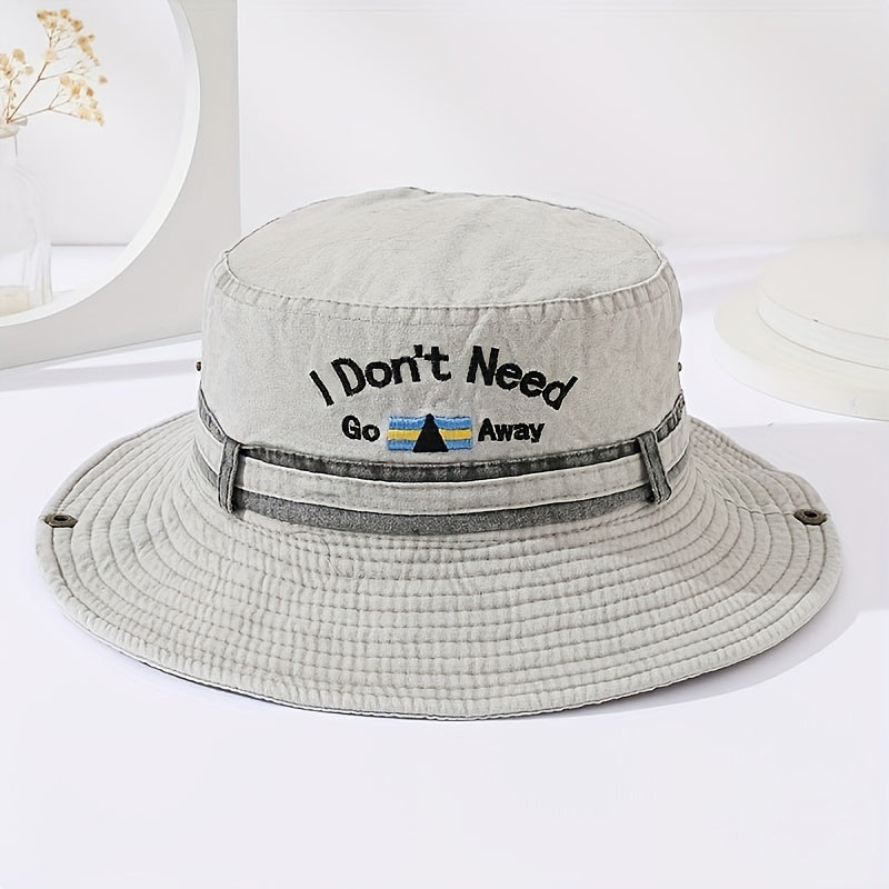 Wide Brim Denim Bucket Hat for Outdoor Sports Unisex