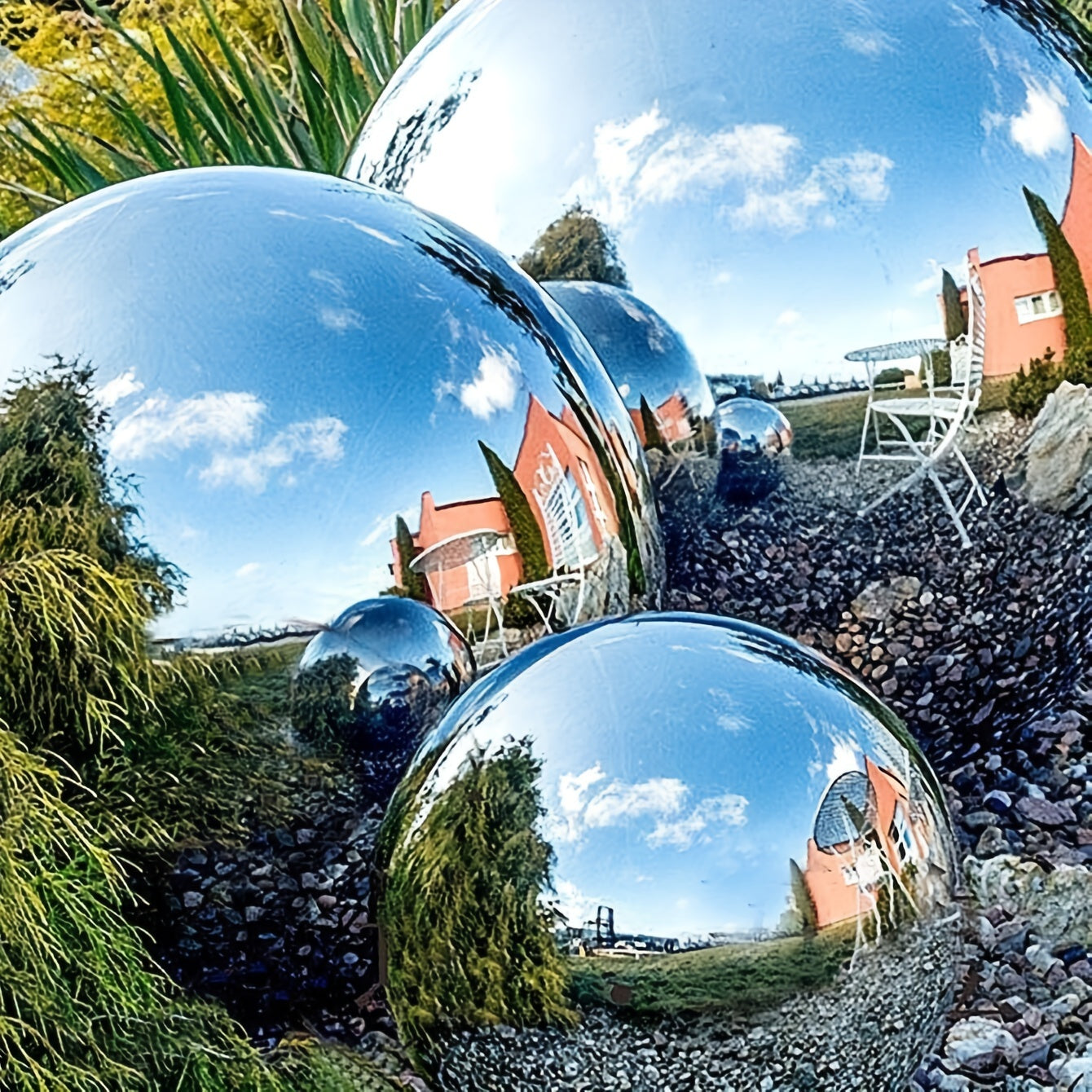 6pcs Stainless Steel Gazing Ball for Garden Home Outdoor Decor