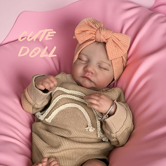 Cuddly Bebe Reborn Doll Soft Cloth Body & Painted Hair Lifelike Baby Doll