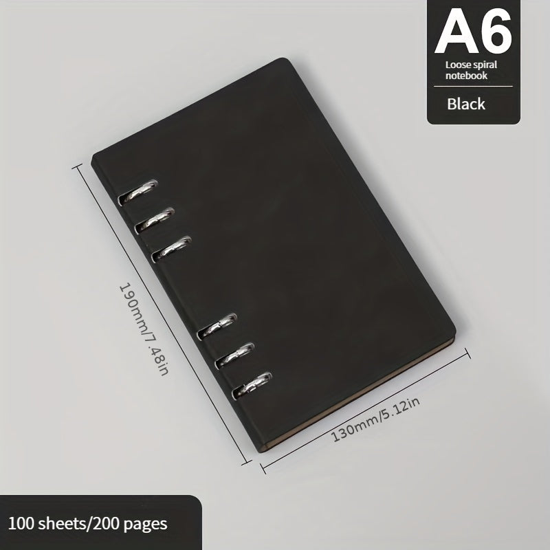 A6 Leather Loose leaf Notebook 200 Pages