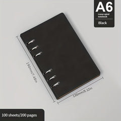 A6 Leather Loose leaf Notebook 200 Pages