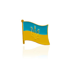 Ukraine Flag Brooch Pin - Patriotic Ukrainian Flag Jewelry