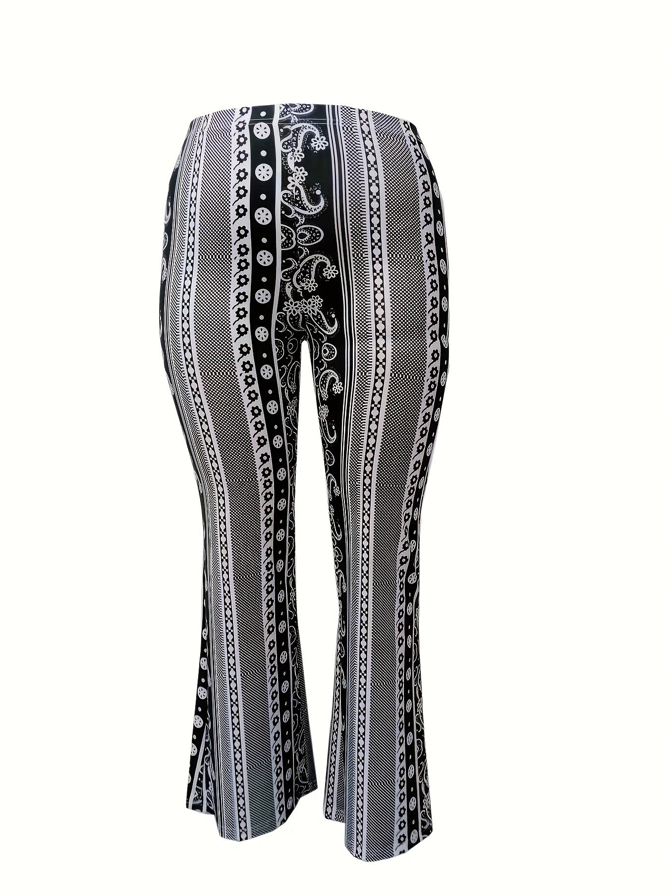  Colorblock Floral High Rise Flared Leg Pants