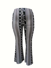  Colorblock Floral High Rise Flared Leg Pants