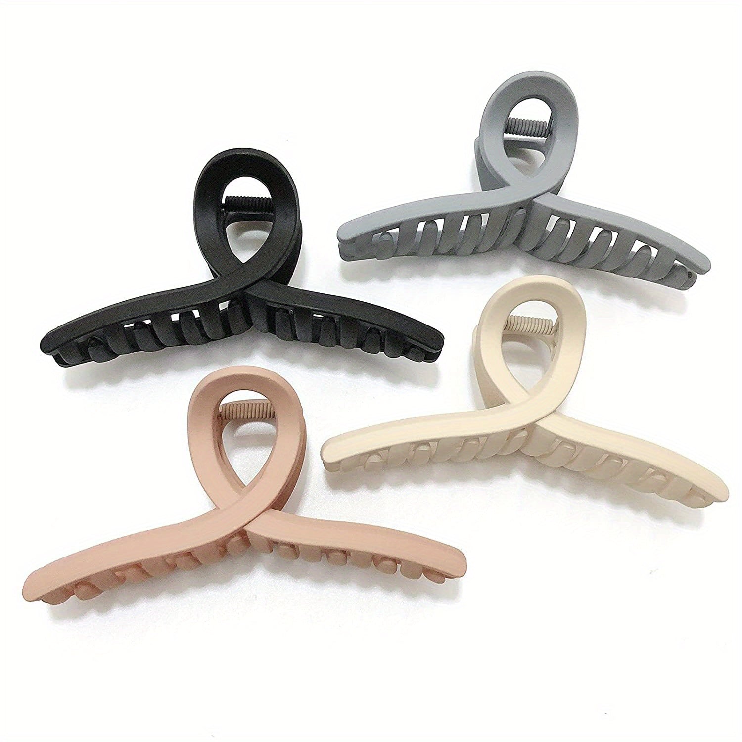 4pcs Solid Shark Claw Hair Claw Ponytail Holder Women Hair Accessories