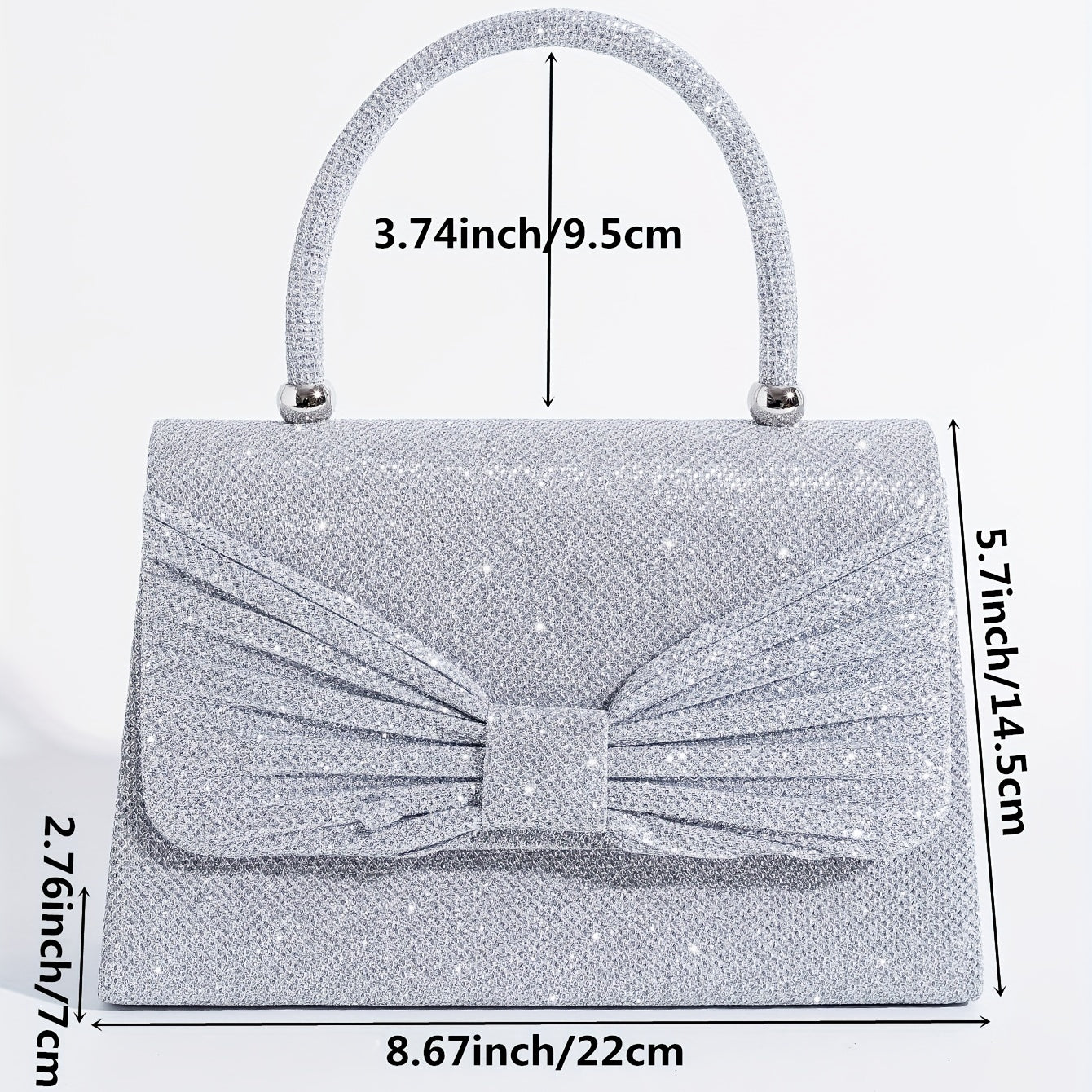 Glitter Evening Satchel Bag Sequins Decor Banquet Bag