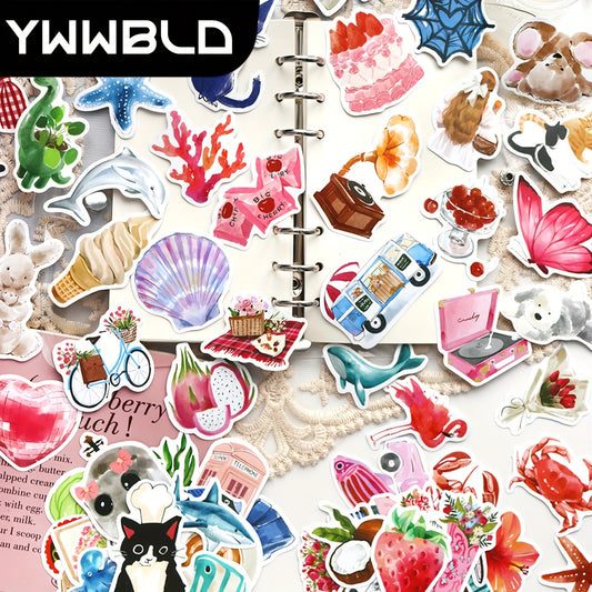 Cartoon Watercolor Theme Stickers Colorful Sealing Stickers