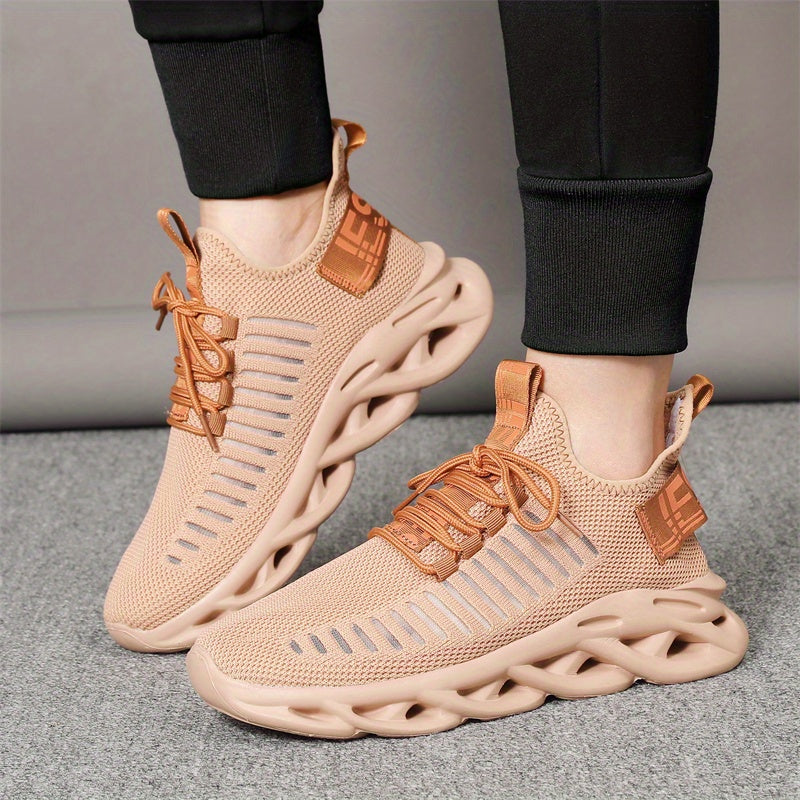Men's Woven Knit Running Shoes Shock Absorption Non Slip