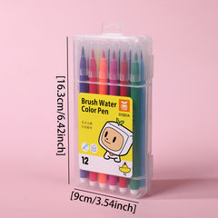 24pcs Soft Tip Watercolor Pens Bright Colors Graffiti Set