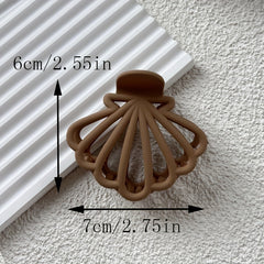 3pcs Shell Cut out Shape Hair Clip Multicolor Grab Clip Female Hair Claw