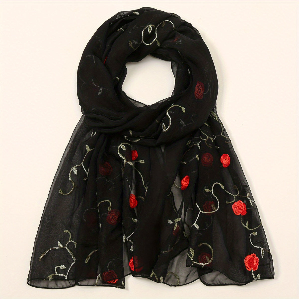 Flower Print Scarf Breathable Sunproof Shawl Bandana