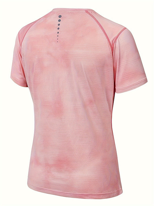 Tie Dye Crew Neck T Shirt Quick Drying Short Sleeve Tee