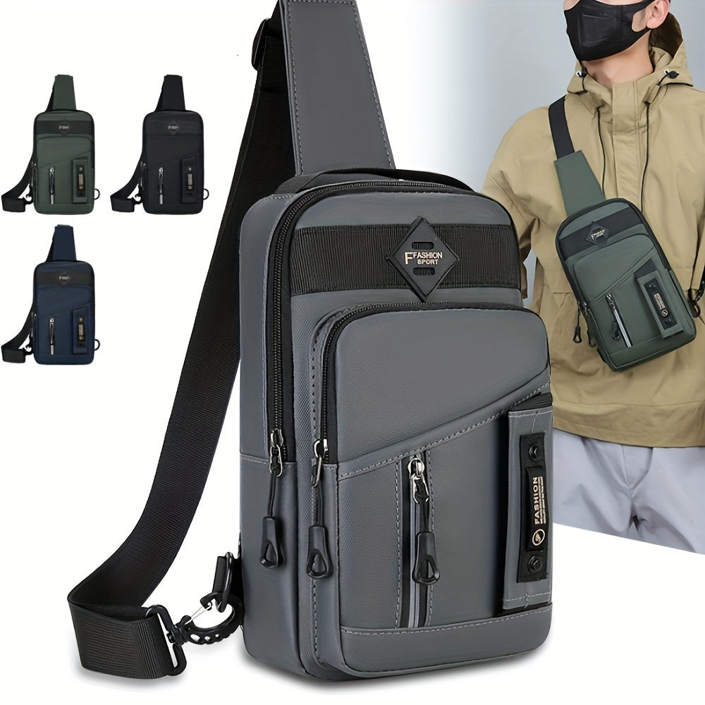 Men's Stylish Water Resistant Chest Bag for Outdoor Enthusiasts