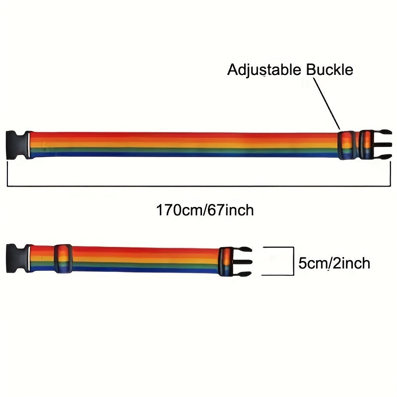 Rainbow Print Adjustable Luggage Strap Cross Belt Travel Essentials