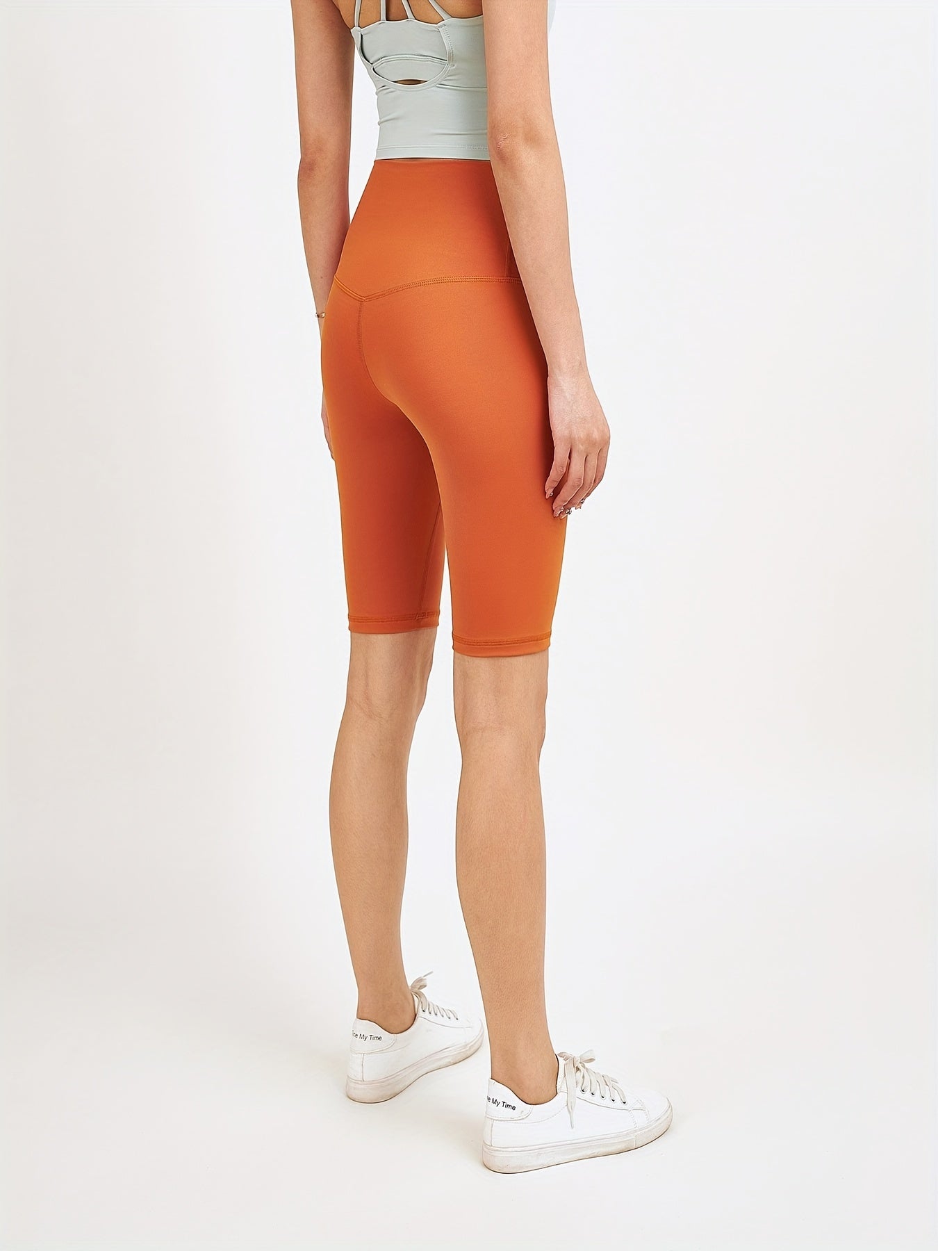Solid Yoga Shorts High Stretch Running Fitness Sports Shorts