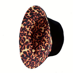 Yellow Flame Print Bucket Hat Reversible Unisex Hip Hop Basin Hat