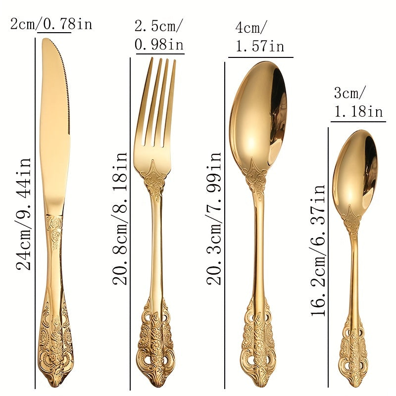 Modern Stainless Steel Cutlery Set, 24pcs